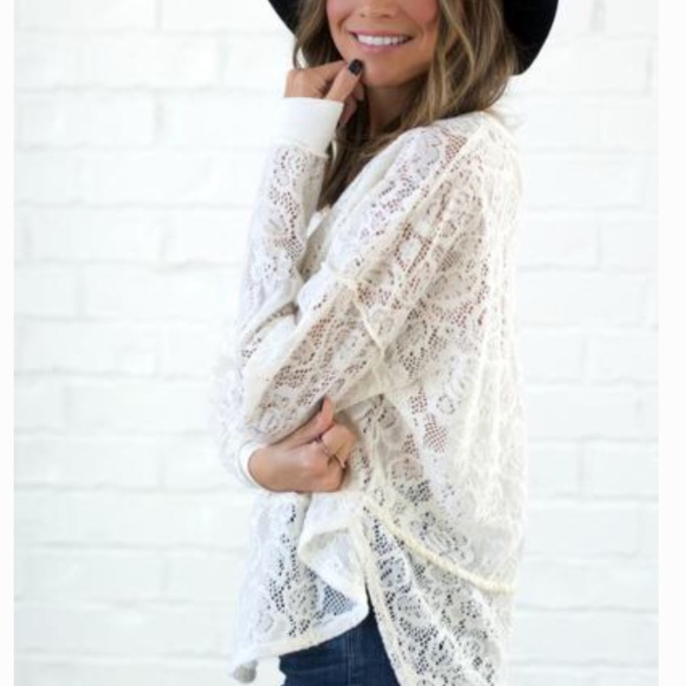 Free people lace sweater top